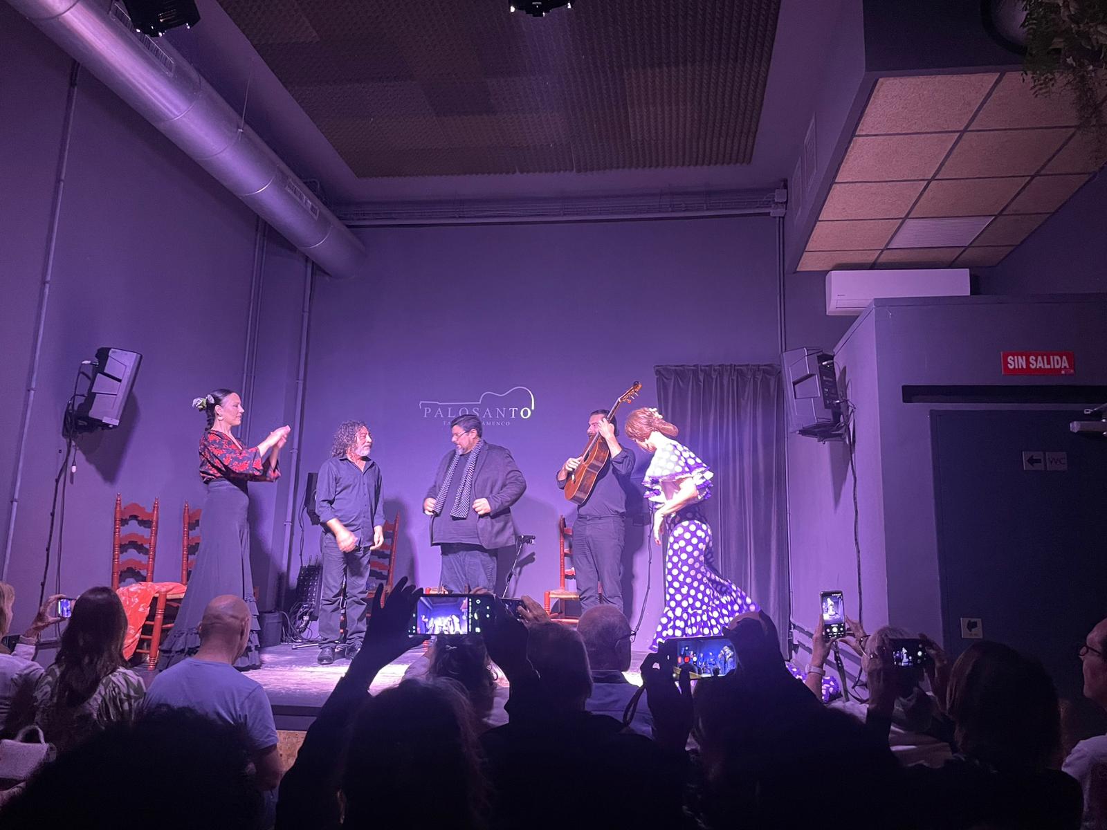 Tancerze i muzycy flamenco na scenie Palosanto