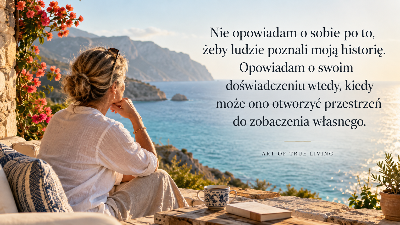 Cytat: Nie opowiadam o sobie po to, żeby ludzie poznali moją historię - opowiadam o swoim doświadczeniu wtedy, kiedy może ono otworzyć przestrzeń do zobaczenia własnego